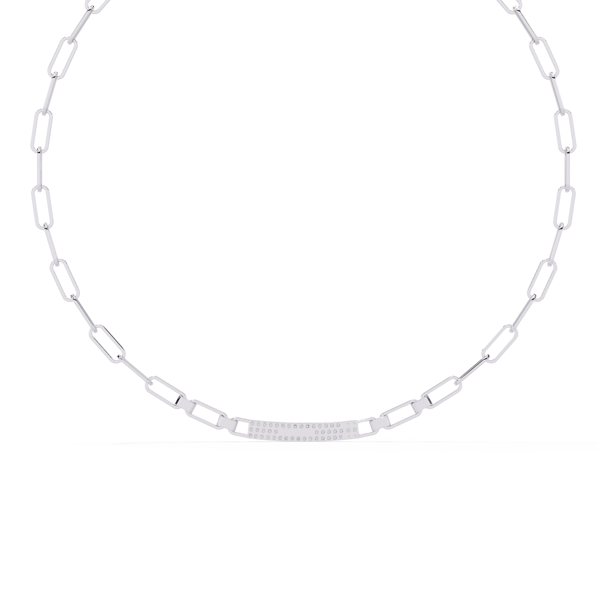 Solitairekart 0.43ct Linear Link Natural Diamond Chain Necklace-HI Color, VS-SI Clarity